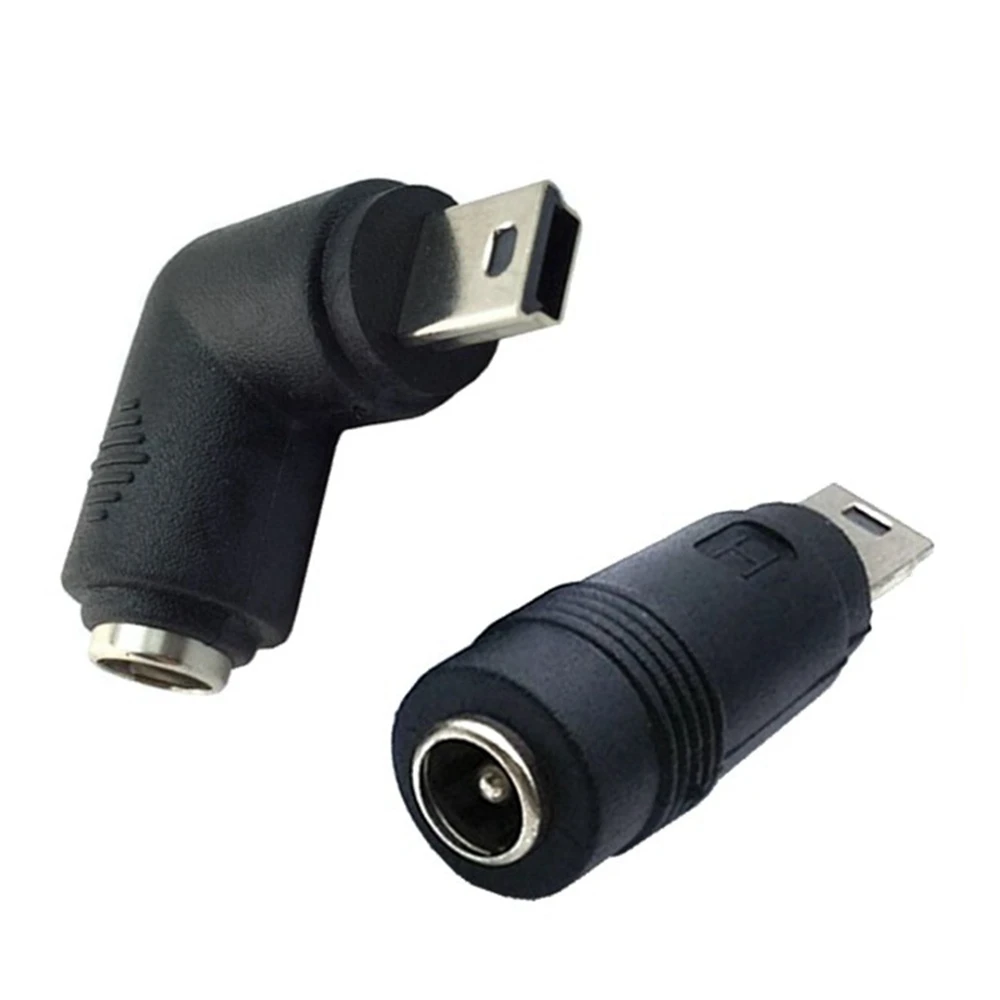 Feminino para Mini USB conector macho, DC para T-Port adaptador de alimentação, 5Pin, DC5.5 * 2.1, 5mm