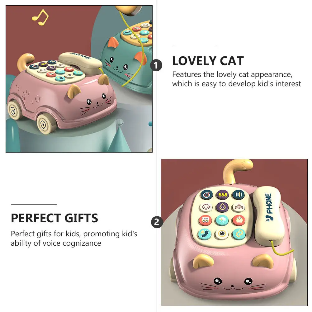 1Set Imitation Telephone Story Machine Colorful 12-Key Kid Phone Car Plaything Educational Voice Music Calling Early Learning