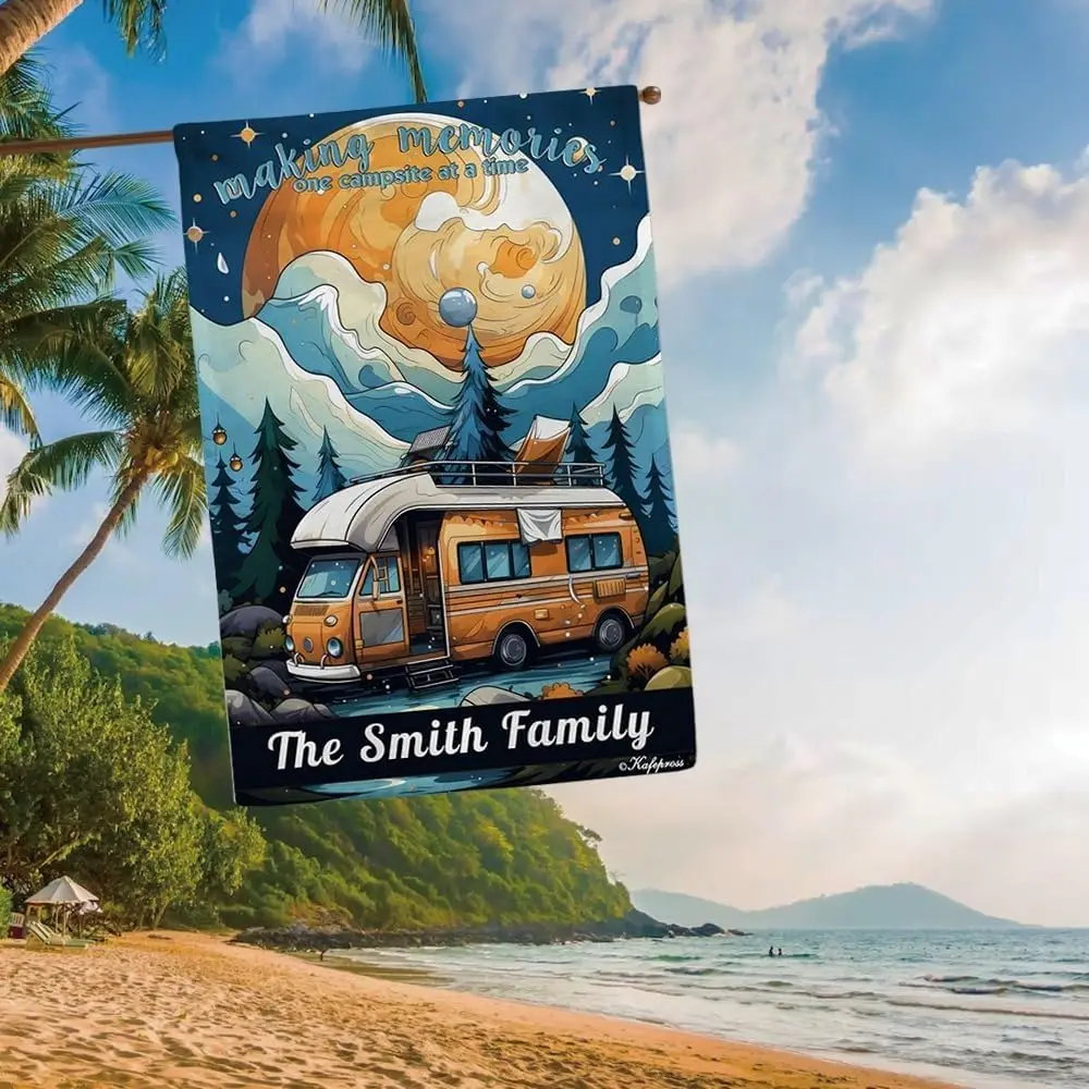 Camper Decor for Travel Trailers, Making Memories Camping Garden Flag 12.5 x 18 Inch Double Sided RV Campfire Campsite RV Si PPM