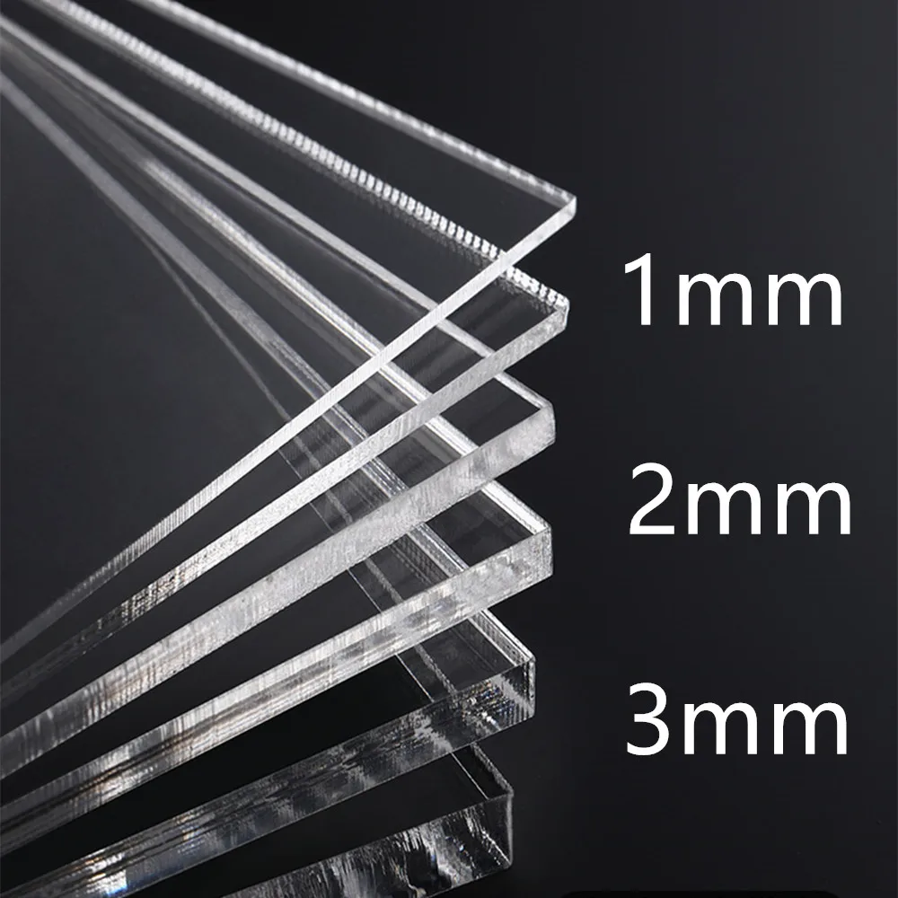 1/2/3pcs 1/2/3mm Thickness Transparent Colorless Clear Acrylic Board Perspex Plexi Glass Plate Plastic Organic Sheet Methacrylat