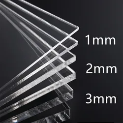 1/2/3pcs 1/2/3mm Thickness Transparent Colorless Clear Acrylic Board Perspex Glass Plate Plastic Organic Sheet Methacrylat