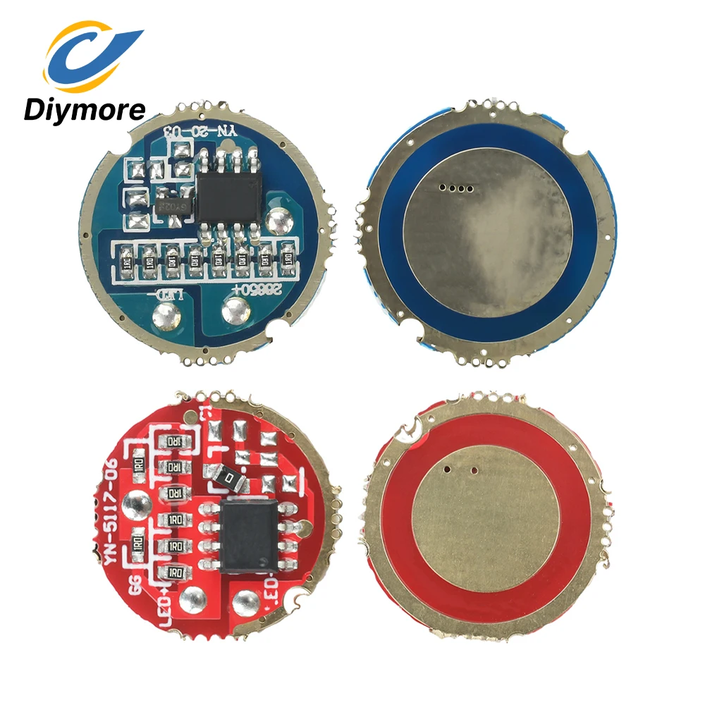 For 6-15W LED Driver Board Single-Mode Flashlight Circuit Board DC 3.7-4.2V Circuit Board Flashlight DIY Accessories 17/20mm