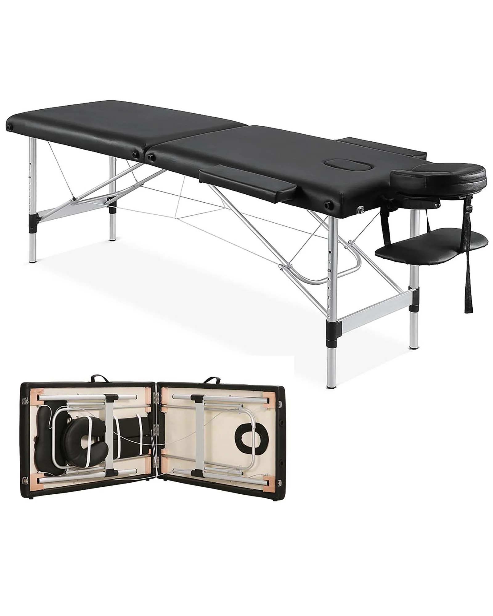 Portátil Professional Massage Bed, Facial SPA camas, altura ajustável, maleta, ampla, 84 "Lash