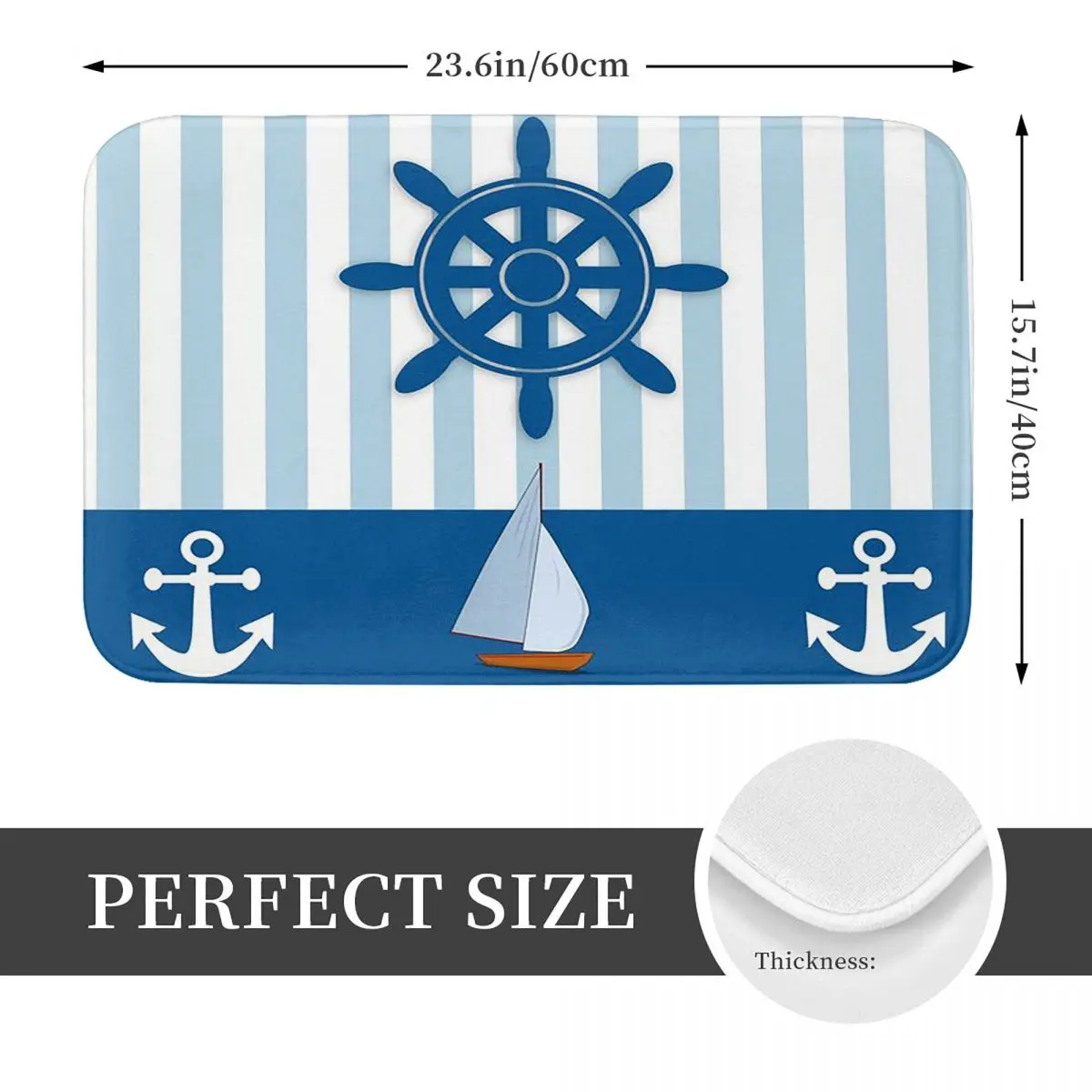 Nautical Skull Sailor Anti-slip Doormat Floor Mat Sand Scraping Carpet Rug for Kitchen Entrance Home Balcony Footpad Mats