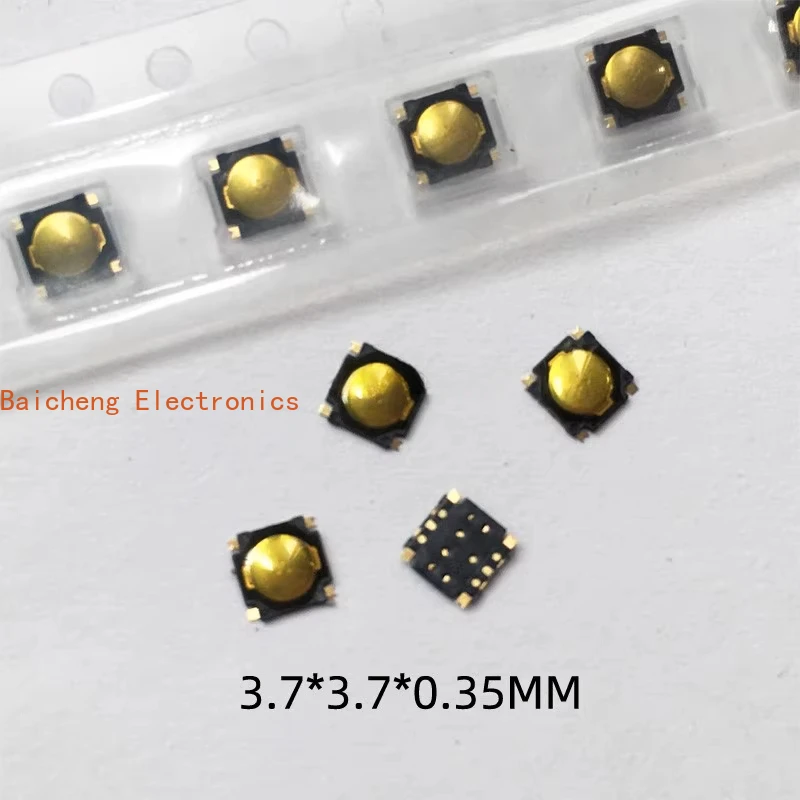 100PCS Ultra small film switch 3.7 * 3.7 * 0.35MM touch switch button switch gold-plated foot
