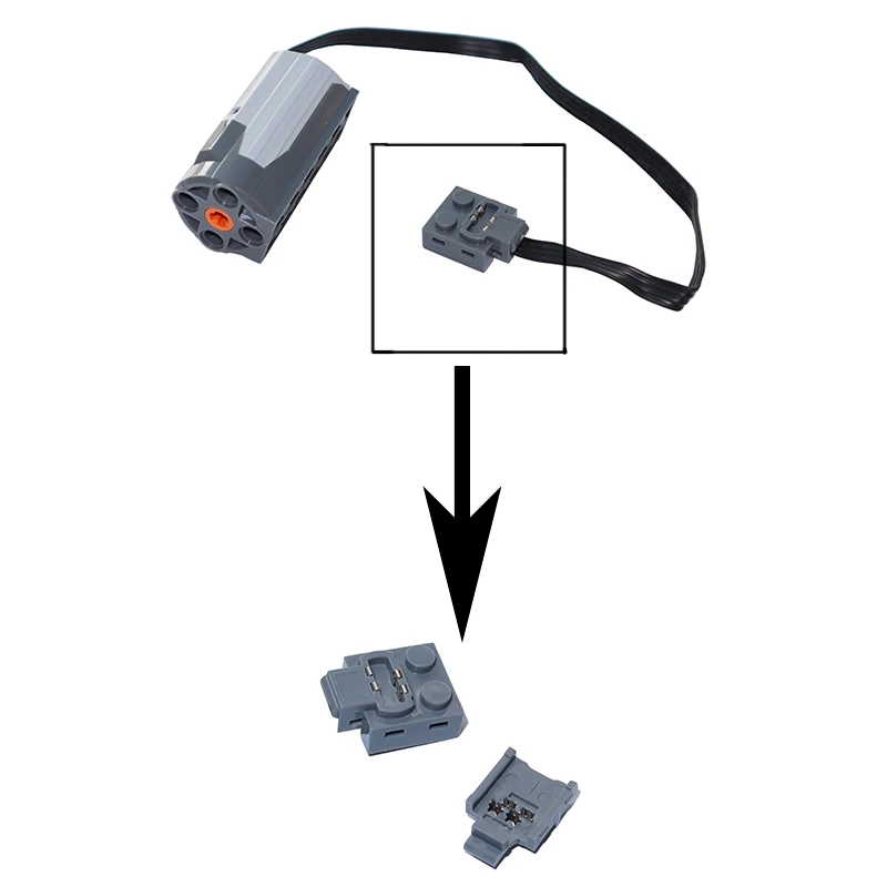 Blocs de construction de pièces MOC techniques 21669 60656, rallonge de ligne de moteur, cordon de remplacement, fente pour carte, Port, fonction d'alimentation, briques