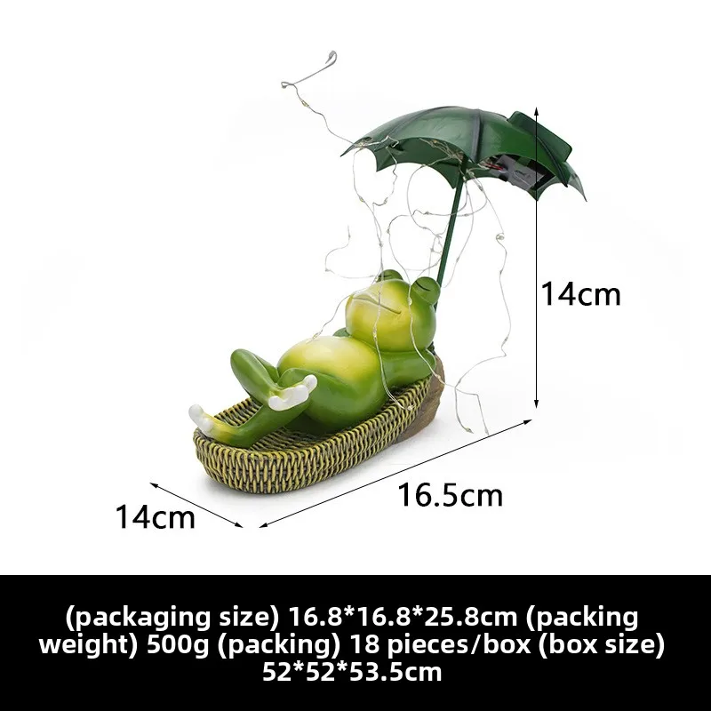 

Trendy and fashionable new home resin crafts, solar frog living room, study room, entrance hall, desktop decorations