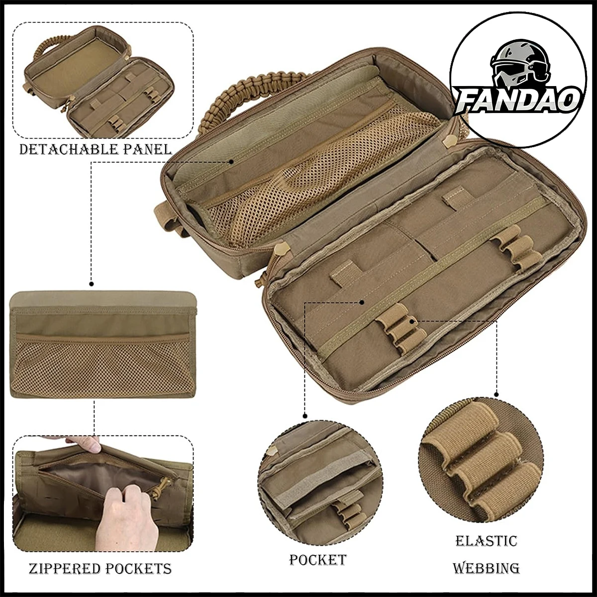 

Outdoor Waterproof Portable EDC Tool Bag Large Capacity MOLLE 2-in-1 Handbag for Camping Hiking Hunting Tactical Activities