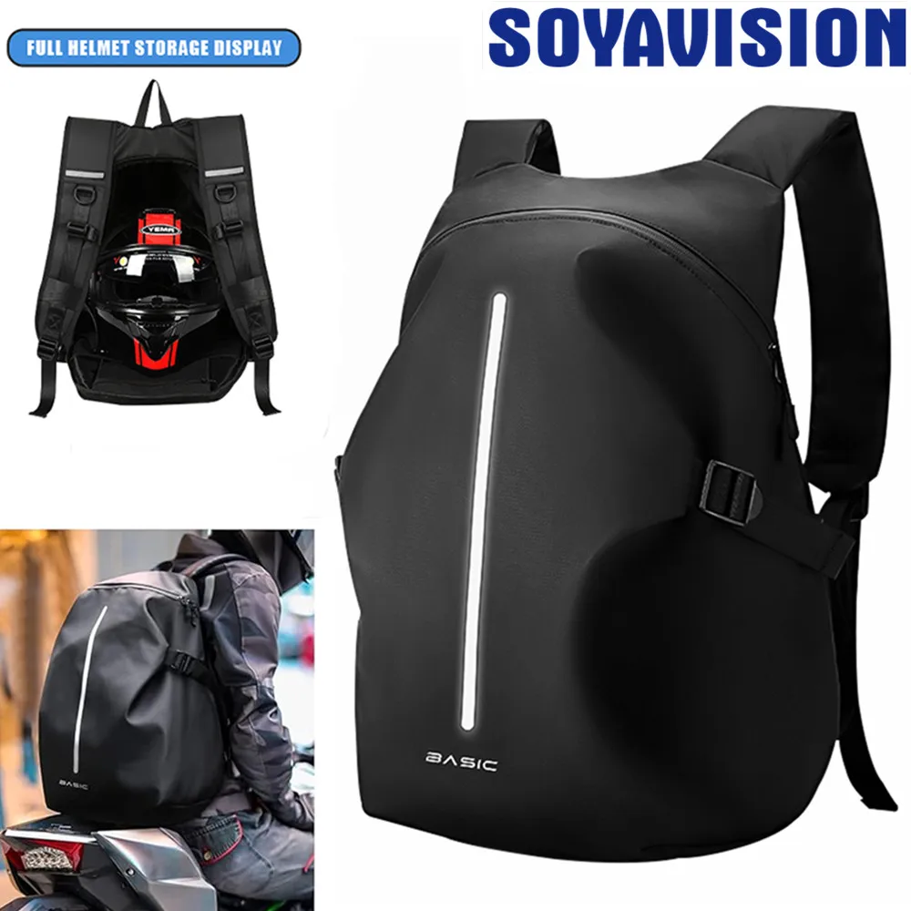 Waterproof Motorcycle Backpack Outdoor Sports Moto Biker Cycling Riding Helmet Backpack Reflective Business Travel Laptop Bag