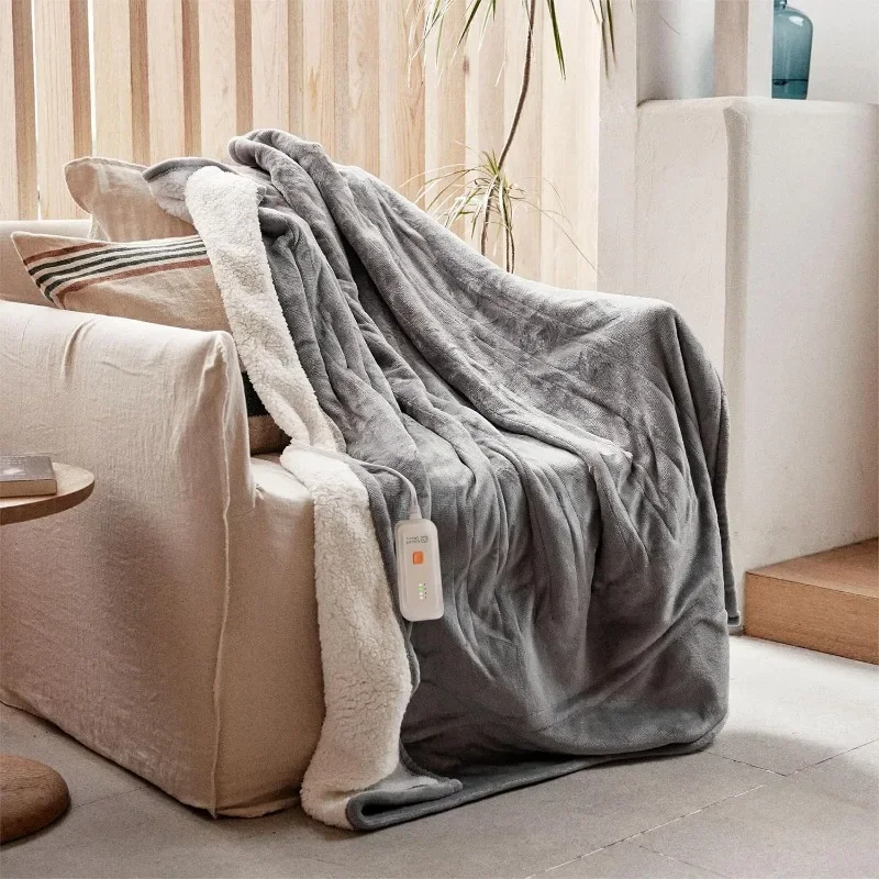 

Heated Blanket Electric Throw 50''X60''-Soft Silky Plush Electric Blanket with 4 Heating Level & 3 Hour Auto Off Heating Blanket