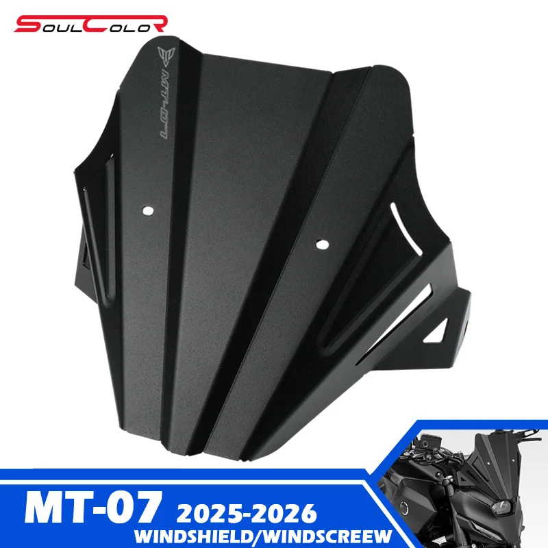 

Fits For MT-07 2025 2026 mt07 Y-AMT 25-26 MT07 y-amt GEN4 Motorcycle Black Windshield Matel Sport Windscreen Visor