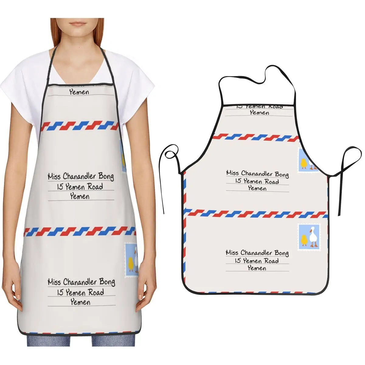 

Miss Chanandler Bong Aprons Chef Cooking Cuisine Tablier Bib Kitchen Cleaning Pinafore for Women Men Painting
