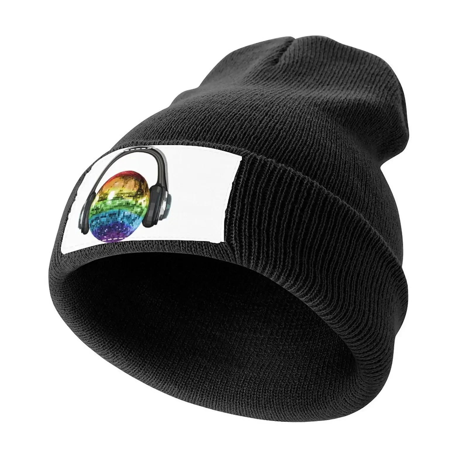 Headphones Rainbow Disco Ball Knitted Cap Beach Outing Ball Cap Hat Baseball Cap Sun Hats Man Women's