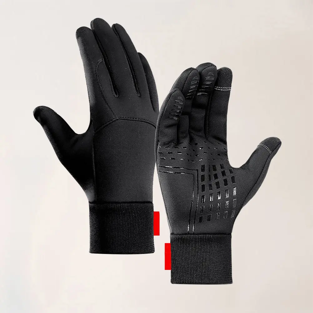 

1 пара черных водонепроницаемых ветрозащитных лыжных перчаток с сенсорным экраном, зимние теплые нескользящие перчатки для езды на велосипеде, пешего туризма, занятий спортом на открытом воздухе