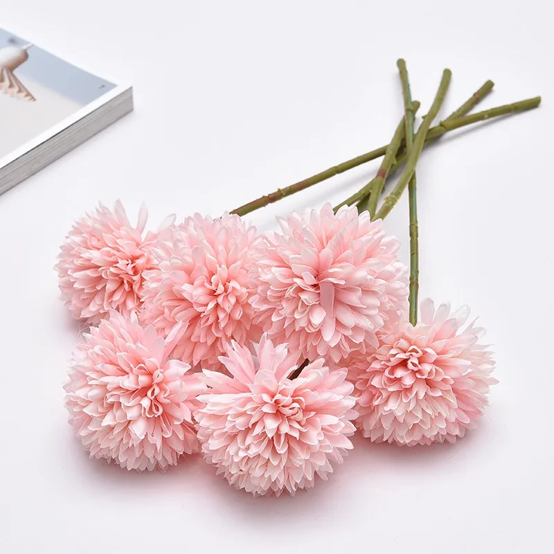 

10 PCS/Pack Imitation Flower Taraxacum Ball Chrysanthemum Silk Artificial Plant Decoration Living Room Balcony Wedding Window