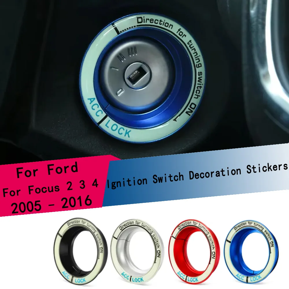 1Pc Car Luminous Ignition Switch Decoration Stickers for Ford Focus 2 3 4 MK2 MK3 MK4 2005-2016 Key Hole Protection Circle