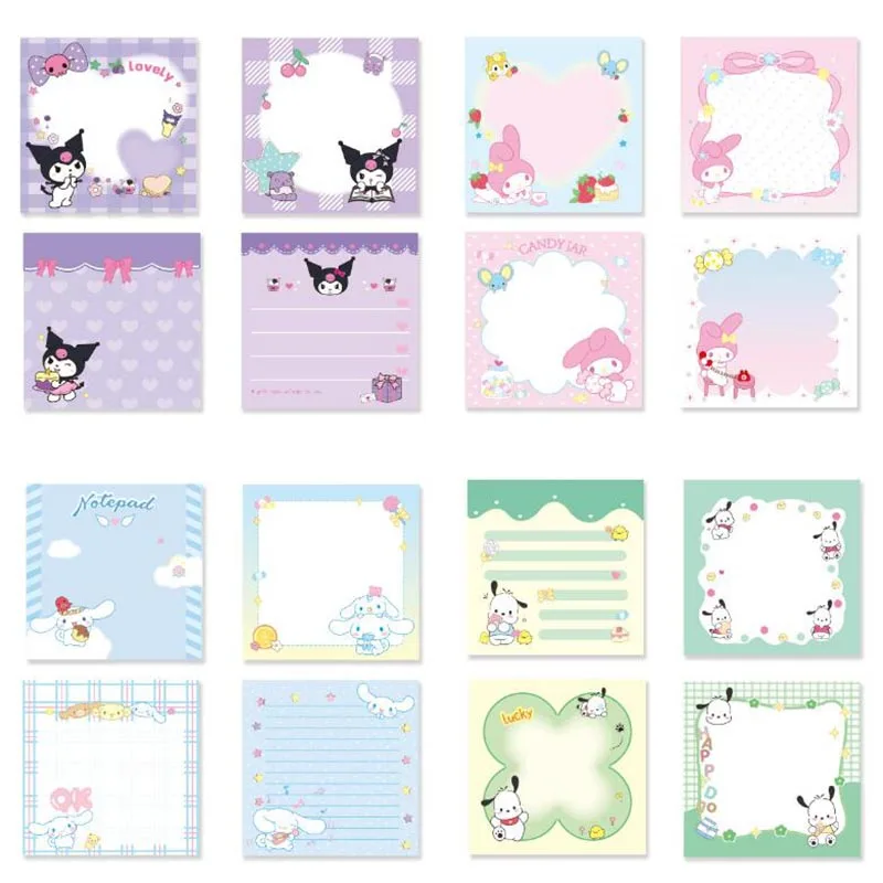 

32pcs/lot Kuromi Melody Memo Pad Sanrio Pochacco Sticky Notes Stationery Label Notepad Planner Sticker Post School Supplies