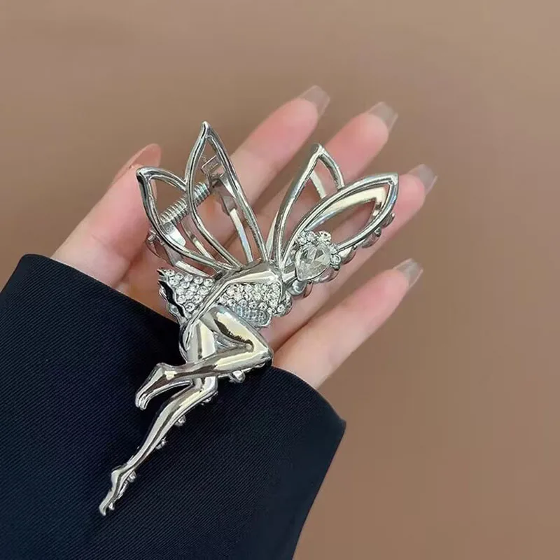 1 قطعة كريستال الموضة الرقص الجان مشبك شعر معدني للنساء الفتيات الإناث حفلة ذيل حصان أغطية الرأس إكسسوارات الشعر