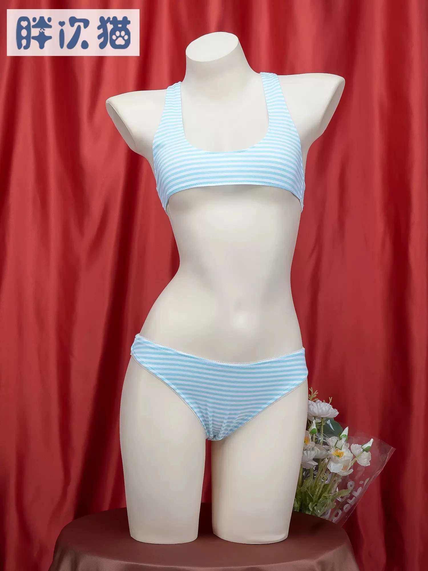 سترات صغيرة مخططة بثلاث نقاط ، أطقم ملابس داخلية يابانية ، زي تنكري للمدرسة ، زي موحد للبنات ، نمط بيكيني