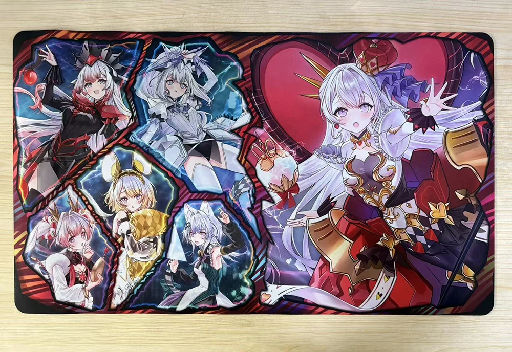 YuGiOh Maliss Q Hearts Crypter Play Mat Maliss P Conejo Blanco TCG CCG Pad M∀LICE P Cheshire Cat Trading Card Game Mat Mousepad