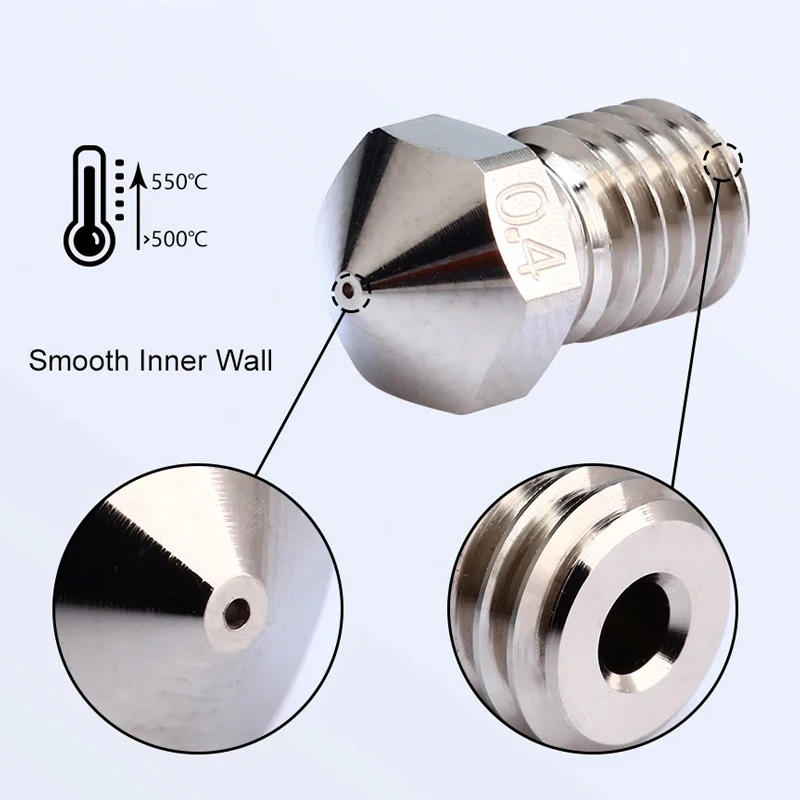 Trianglelab® T-V6 Plated Copper Nozzle Durable Non-stick High Performance For 3D Printers  M6 Thread For  V6 Dragon Hotend