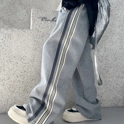 Boys Wide Leg Pants Spring Kids Sport Casual Straight Trousers Autumn Street Dance Pants Teen Dull Drawstring Sweatpants 5-14Y