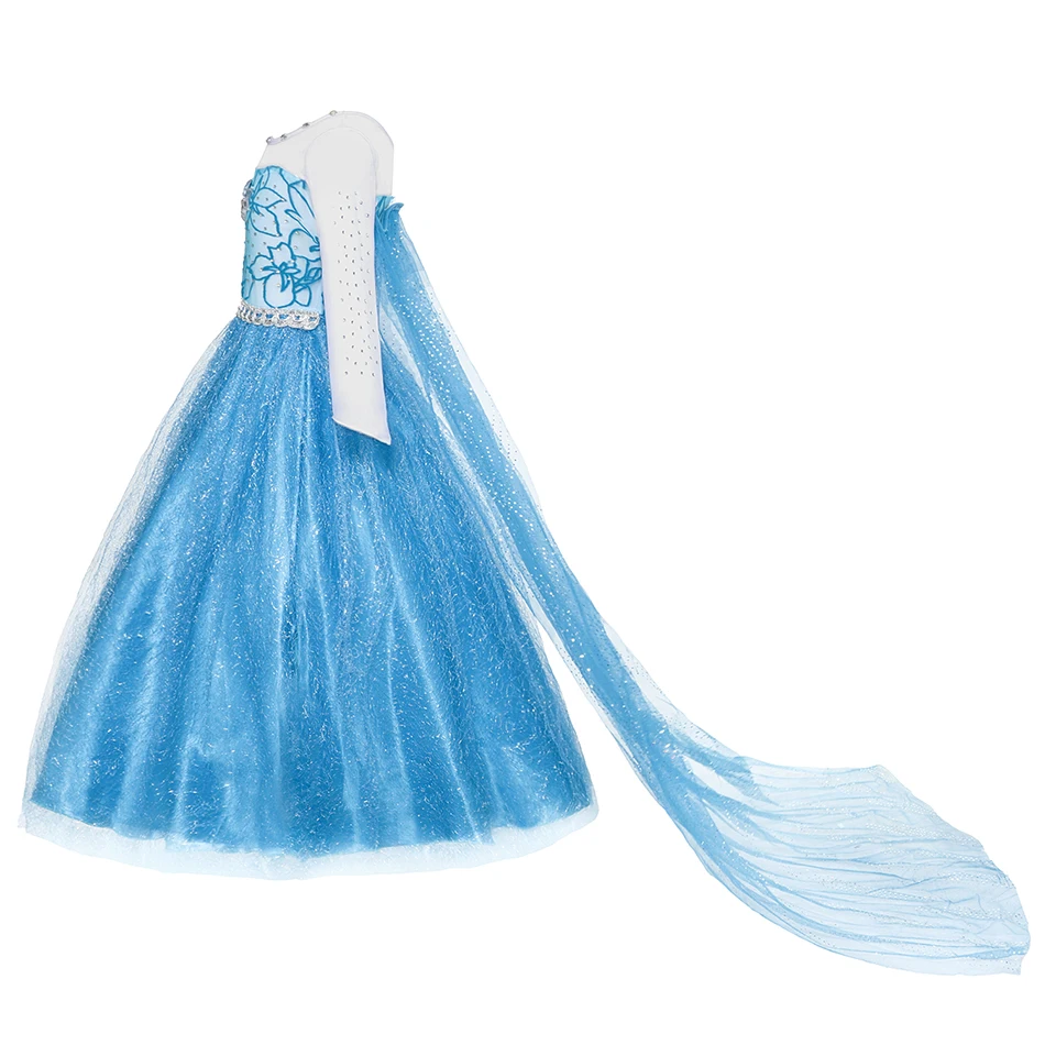 2-10T Elsa Cosplay Dress for Girls Birthday Role Elsa Princess Dress For Kids Halloween Carnival Easter Party Cosplay Costume