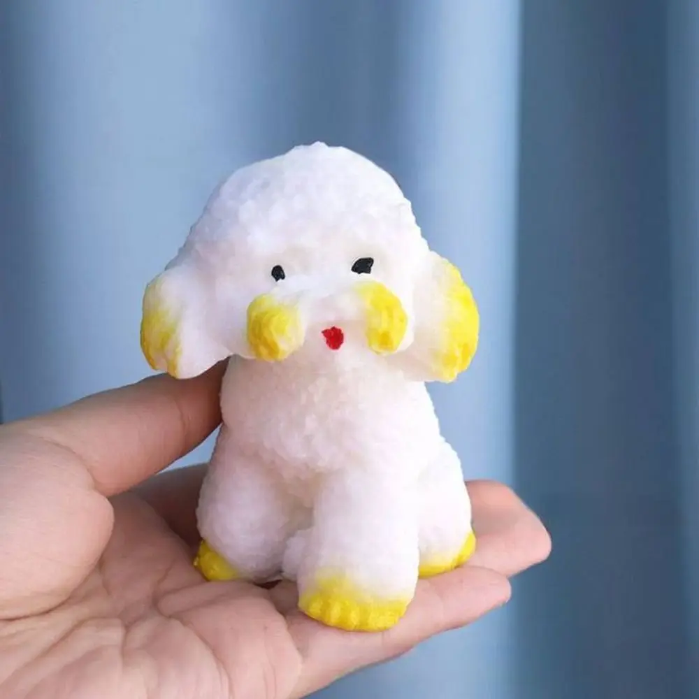 Slow Rebound Schnauzer Doll Squeeze Toy Animal Cartoon Simulation Dog Squeeze Toys Mini Soft Dog Fidget Toy for Kids
