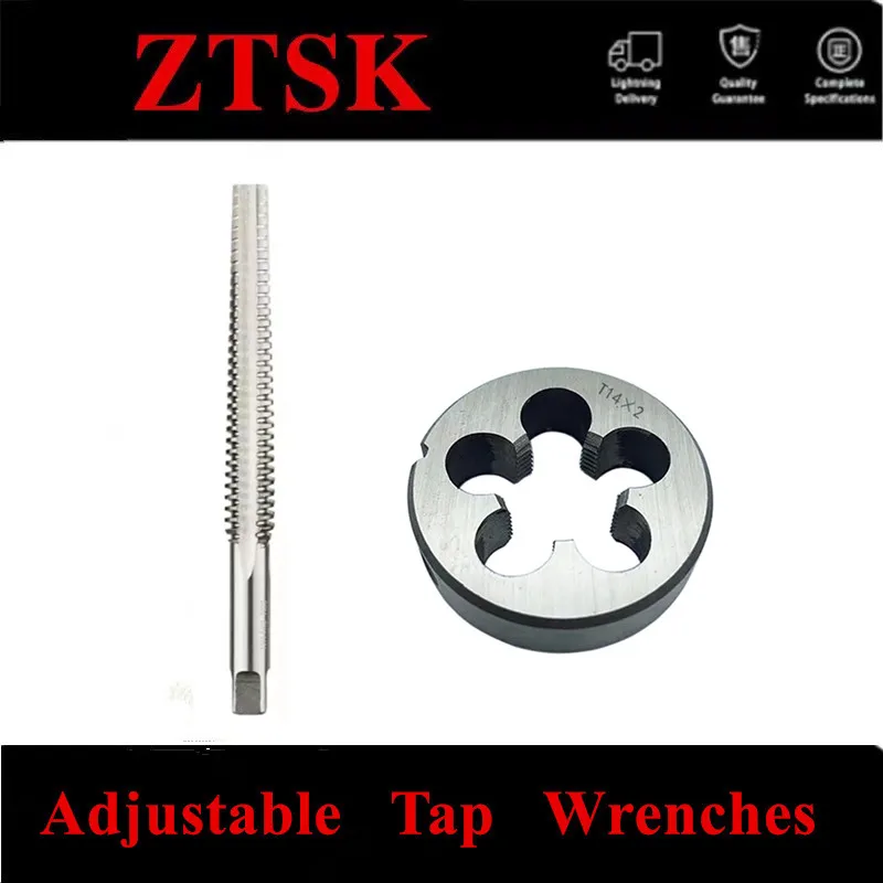 台形ねじタップとダイのセット,メトリック,tr8,tr10,tr12,tr14,tr16,tr18,tr20,左手タップ,右ラウンドt8,t10,t12,t14,2個