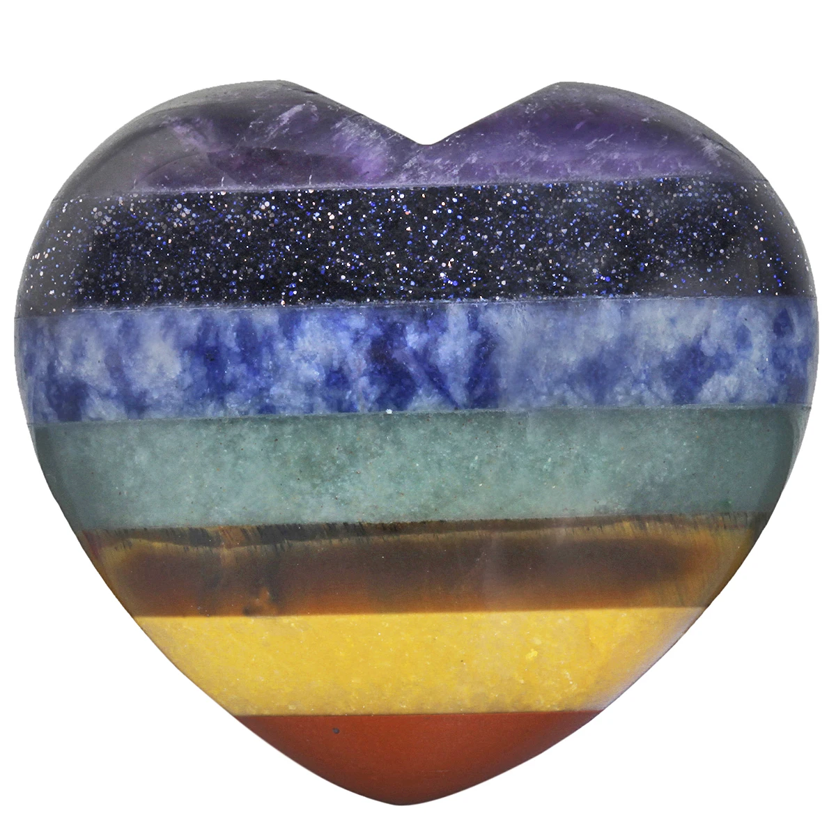 

TUMBEELLUWA 7 Chakra Stone Heart Love Healing Crystal Palm Stone Worry Stone Reiki Balancing Jewelry Decoration