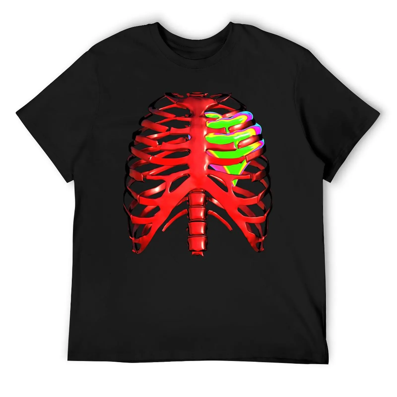 

Psychedelic Heart in Rib Cage T-Shirt