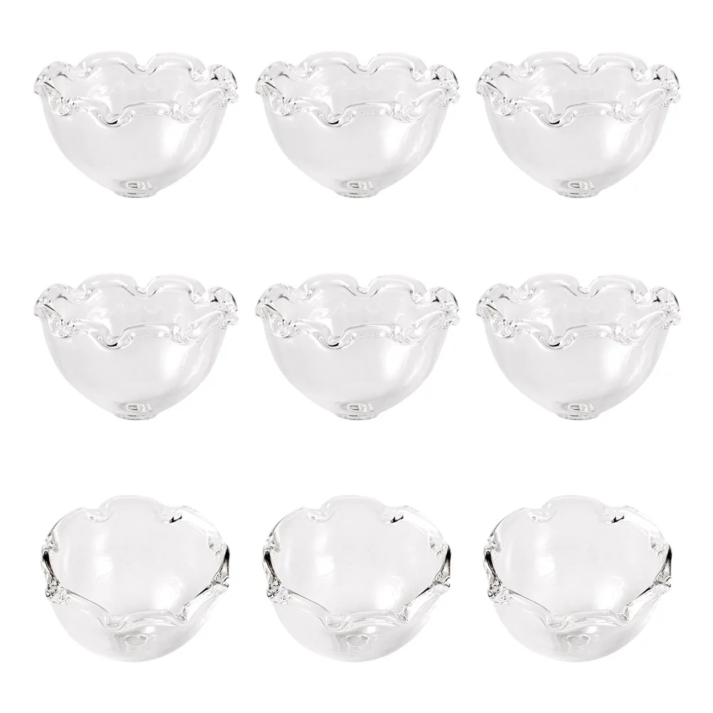 10Pcs Clear Multi-Petal Flower Bead End Caps Glass Bead Cone for DIY Jewelry Dangle Earrings Pendant Wind Chimes Making