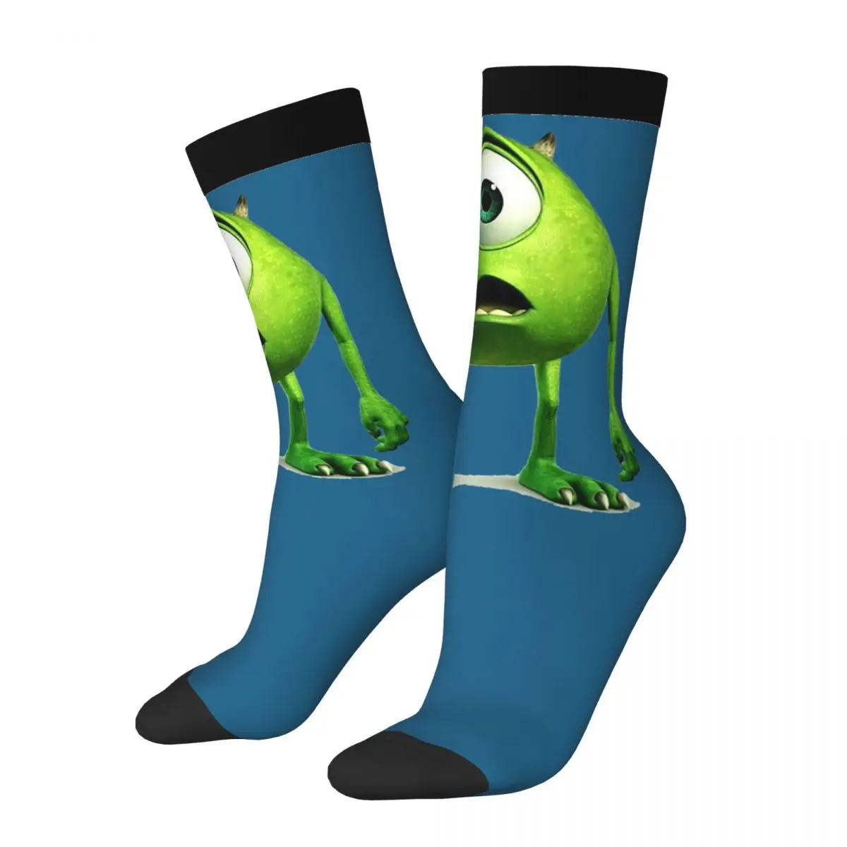 Crazy compression Oxeye Mr. Q Sock for Men Vintage Disney Monsters University Mike Quality Pattern Crew Sock Casual