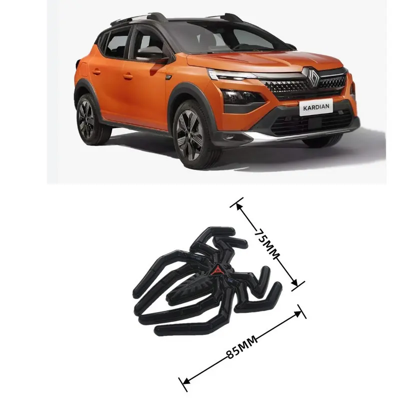 2pc 3D Metal Black Widow Spider Logo Car Sticker For Renault Kardian KADJAR KANGOO KOLEOS MASTER FLUENCE Scenic E-Tech Rafale