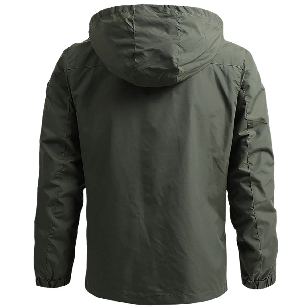Windbreaker Men Tactical Jacket Waterproof Outdoor Hooded Coat Sports Military Field Climbing Thin Outwear