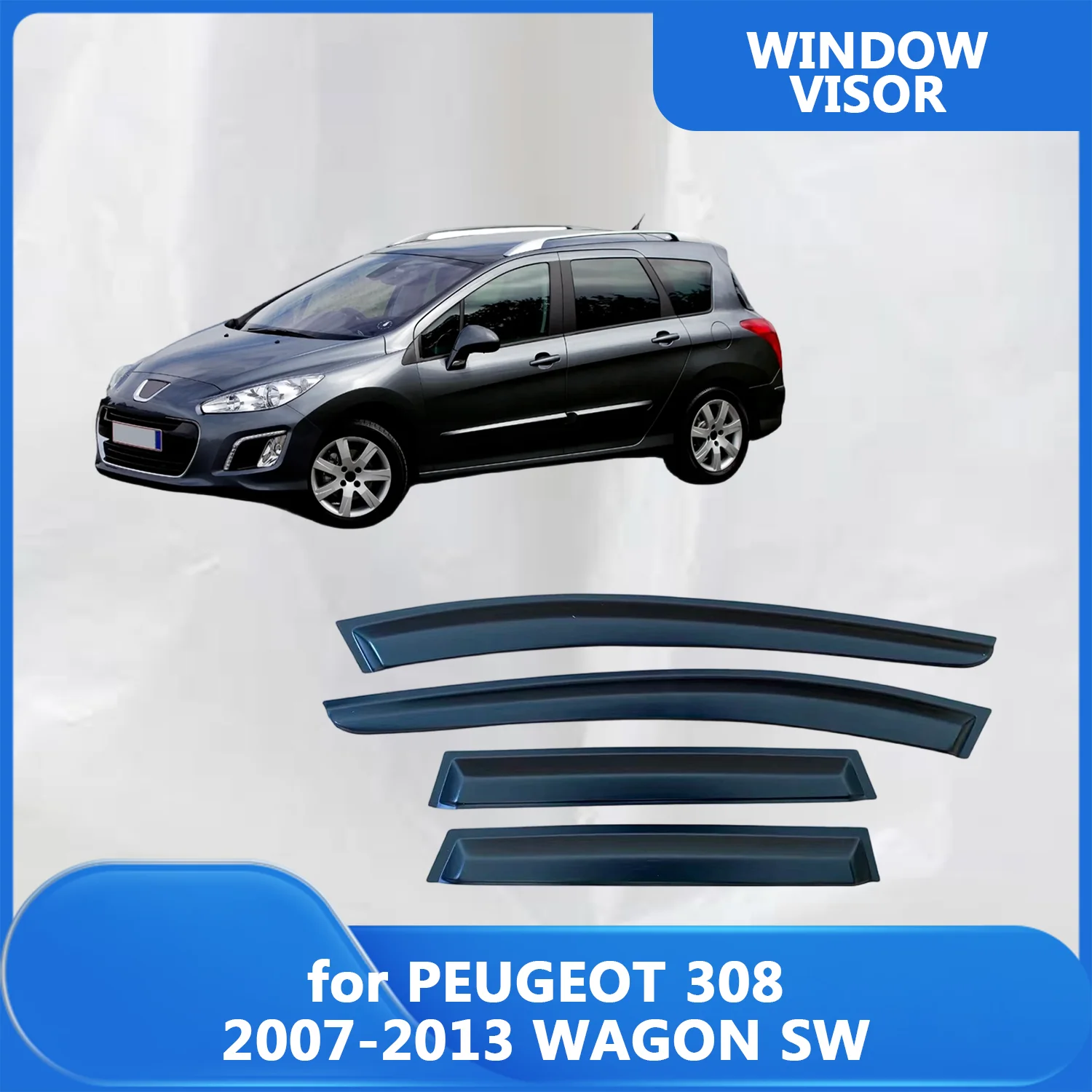 

Window Visor for Peugeot 308 Wagon 5-DOOR 2007 2008 2009 2010 2011 2012 2013 Wind Deflectors Rain Guards Door Visor Vent Shades