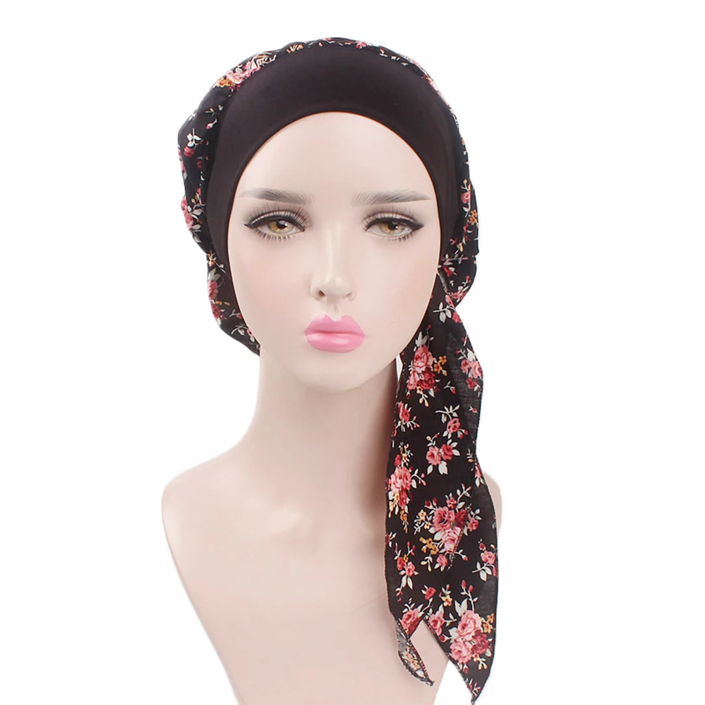 

Cotton Women Floral Sleeping Chemotherapy Hooded Headband Hat Durable Protect Hair Neat Control Oil Machine Wash