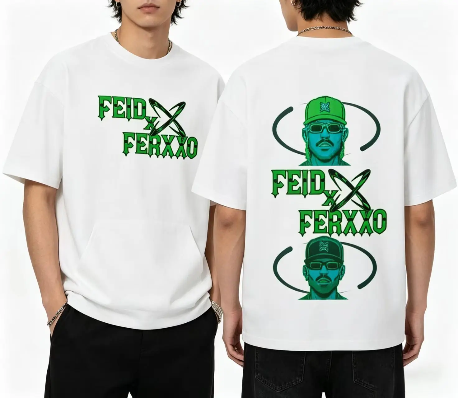 

Rapper Feid Ferxxo Falxxo Tour 2026 Hot sale Print T-shirts Men women's vintage Top short sleeve Summer 100% Cotton punk t-shirt
