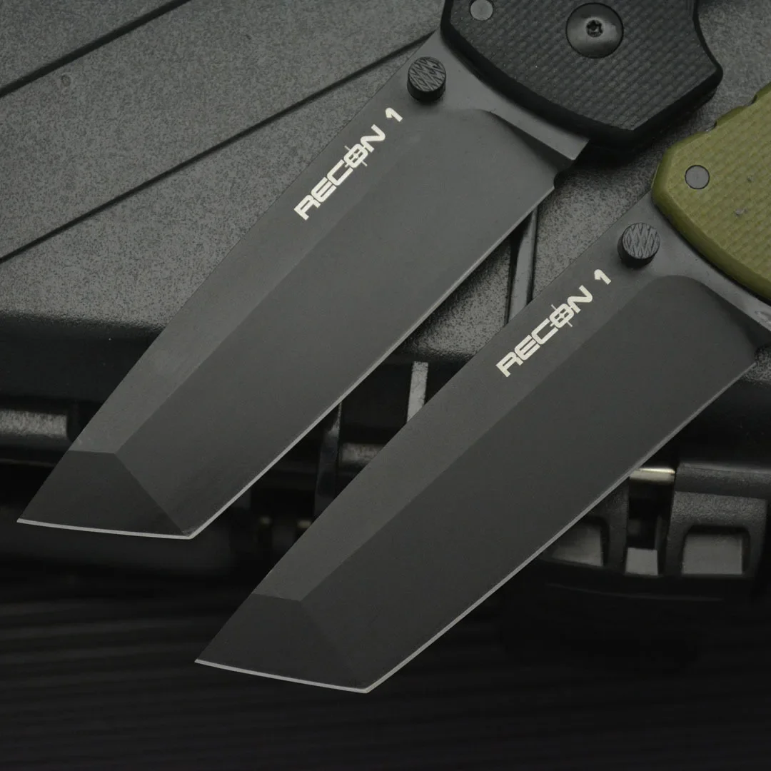 Novo frio 27bt recon 1 tanto faca dobrável 9cr18mov lâmina de aço militar tático sobrevivência caça rápida facas grandes ferramentas edc