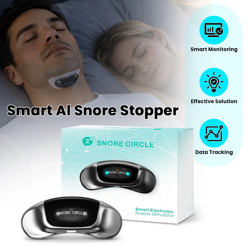 Smart Anti Snoring Magnetic Patch Snore Stopper No Snoring Sleepping Aids Electric Throat Stimulator Massager EMS Snore Stopper