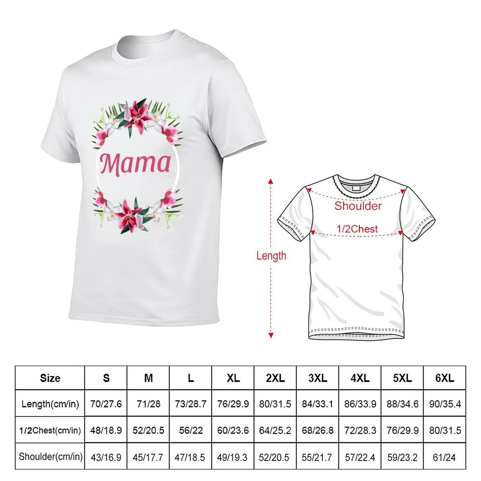 Mama Shirt With Flowers Woman's T-Shirt blue archive plus size clothes mens t shirts pack