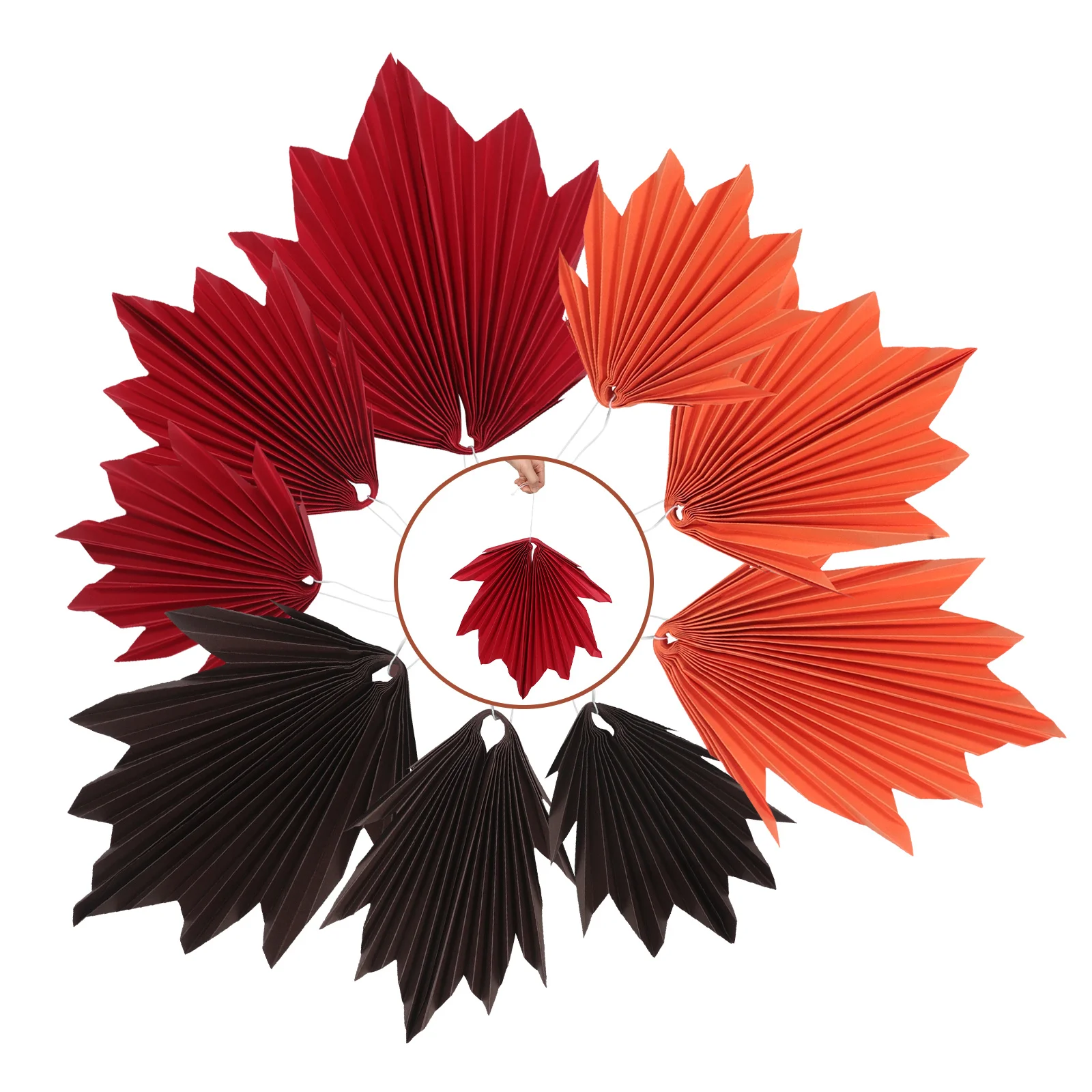

9 pcs Autumn Decoration Fans Maple Leaf Paper Fans For Fall Party Decor Thanksgiving Home Office Wall Hanging Ornaments Fall