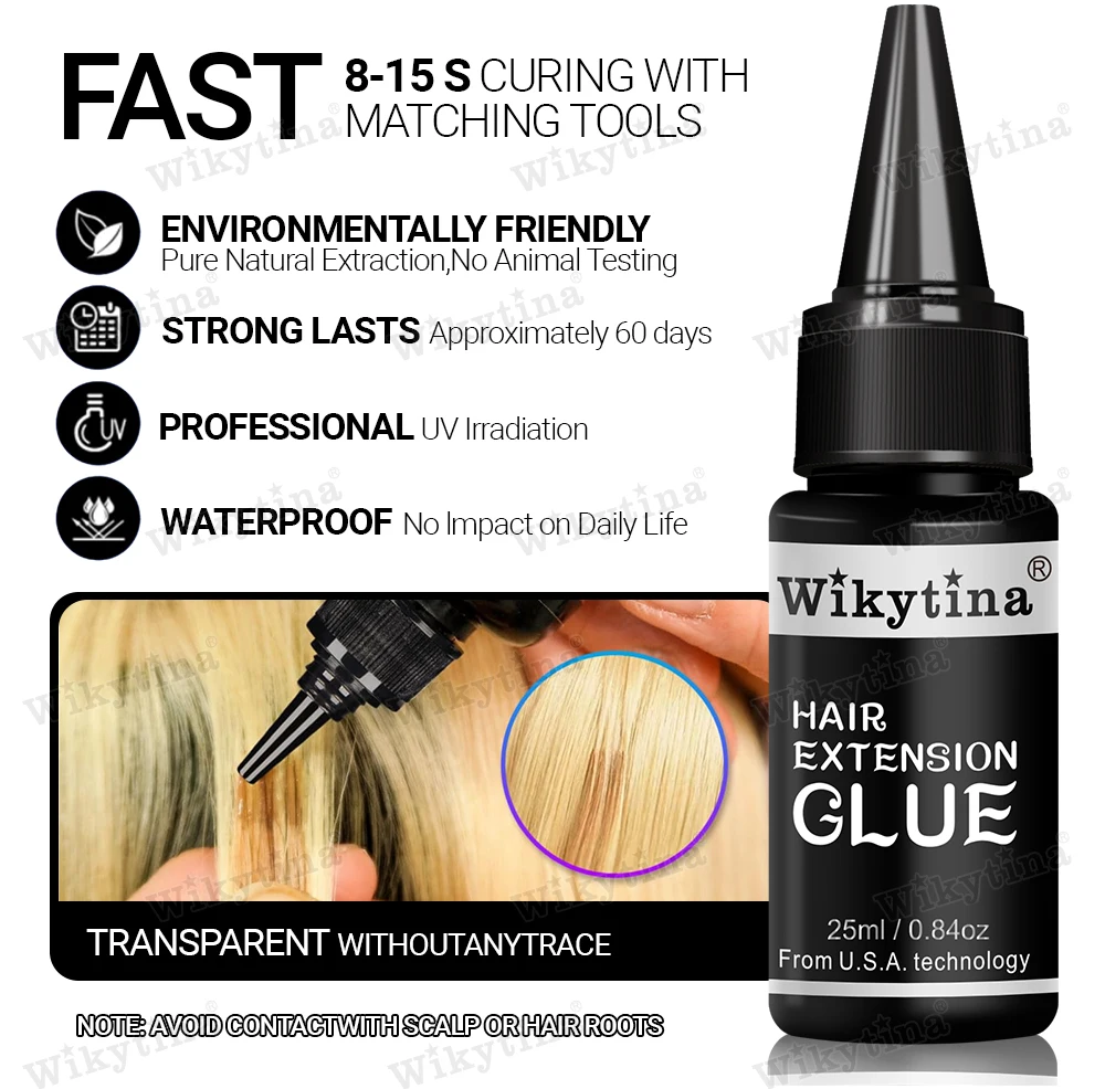 WIKYTINA Professional UV Light Hair Extension Kit - Complete Tool Set with UV Glue Remover Machine UV Hair Extension Machine