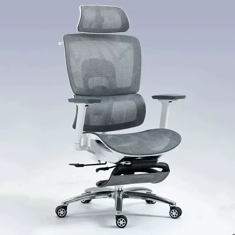 Silla ergonómica Silla de oficina 145 ° Can Lie Silla para juegos Reposabrazos 3D Soporte de cintura elástica Silla Escritorio Asiento de computadora