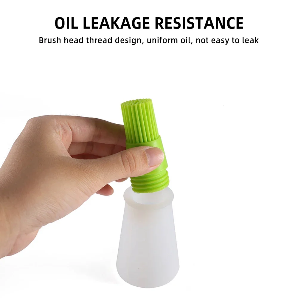 Silicone Oiler with Brush Seasoning Seasoning Sauce Brush with Scale oil Bottle BBQ Kitchenware Gadgets Grilling Frying Tools