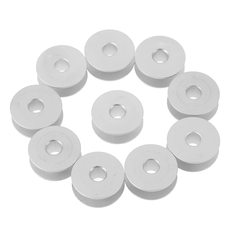 10pcs/lot Industrial Aluminum Bobbins Metal Spools Carft For Singer Brother Sewing Machine Tools 7YJ311