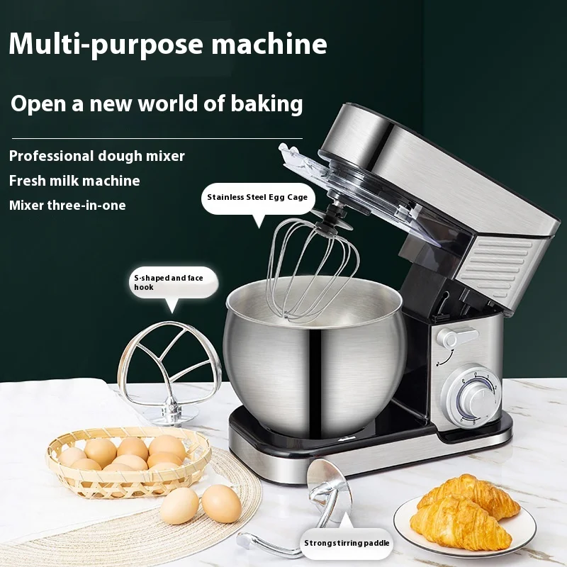 Electric Food Mixers 6-Speeds Lightweight Kitchen Mixer Stainless Steel Cake Food Mixer Bread Whisk