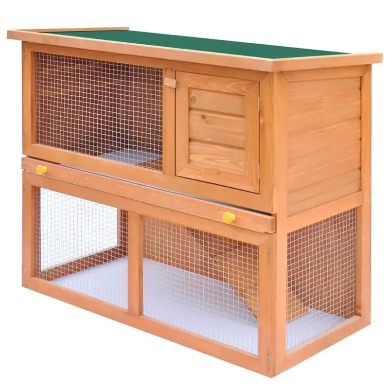 Outdoor Rabbit Hutch Small Animal House 1 Door Wooden Pet Cage Farm Animals Supplies