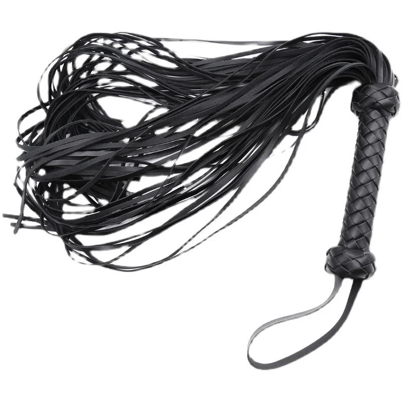 PU Leather Flogger Frisky Imprint Spanking Paddle Beat Submissive Sex Play Horse Crop Training Whip For Equestrian Riding Bat