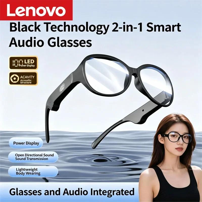 Lenovo Smart Bluetooth Glasses Bluetooth 5.4 Protecting Audio Headphones Digital Display Fingerprint Touch Control Fashion view 6